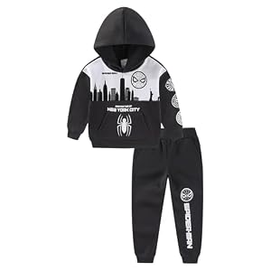 Marvel Spider-Man Boys Hoodie and Pants Set for Toddlers and Big Kids