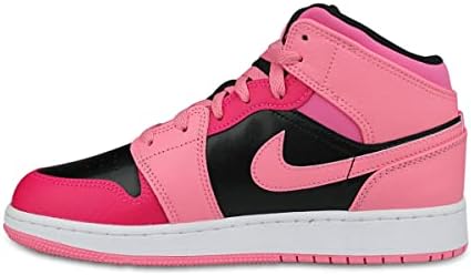 NIKE Air Jordan 1 Mid Junior Pink 554725-662, różowy, 4.5 UK