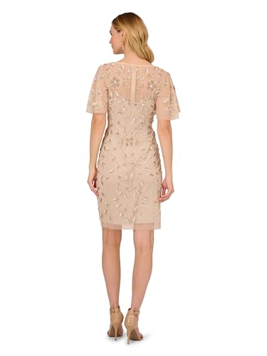 Image of Adrianna Papell Womens Beaded Cocktail Dress