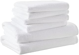Amazon Aware 100% Organic Cotton Ribbed Towels - 6-Piece Set, Gray