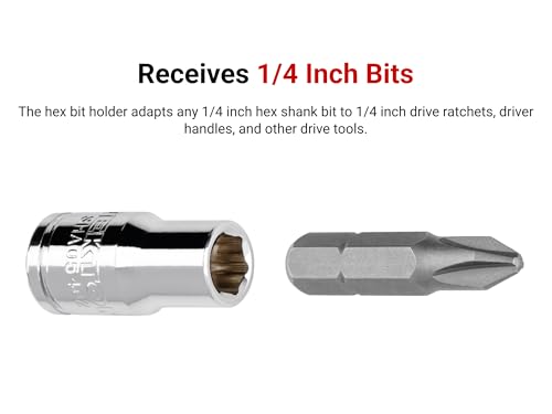Image of TEKTON 1 /4 Inch Drive x 1 /4 Inch Magnetic Hex Bit Holder Socket | SHA05402