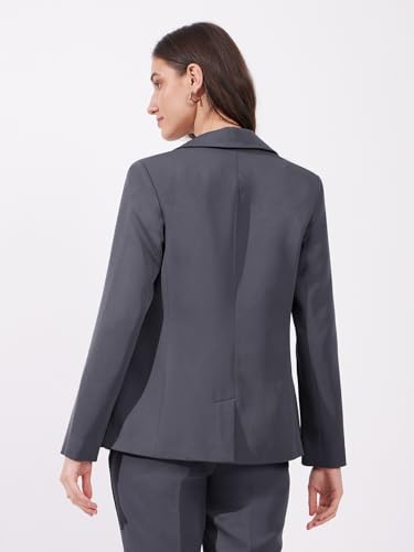 Image of FableStreet Women's Blazer | Tailored Fit Single-Breasted Design with Notch Lapel & Welt Pockets | Smooth Woven Texture for Work & Business Casual Wear