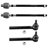 BOXI 4pcs Front Inner and Outer Tie Rod Ends Fit for Nissan Murano 2005 2006 2007 Sport Utility 4-Door 3.5L V6 | EV800047 ES800046