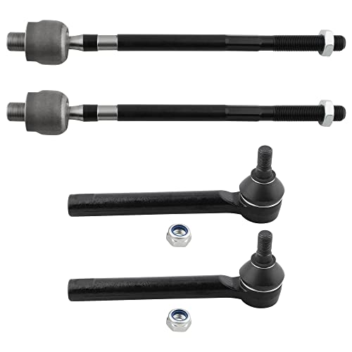 BOXI 4pcs Front Inner and Outer Tie Rod Ends Fit for Nissan Murano 2005 2006 2007 Sport Utility 4-Door 3.5L V6 | EV800047 ES800046