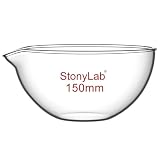 stonylab Eindampf Schale, Borosilikatglas Rührschüssel Flachem Boden zum Mischen, Verdampfen und Lösen, 150 mm