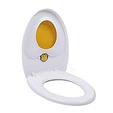 V-Shaped White Toilet Seat with Blue Built in Potty Training Seat, 2 in 1 Toilet Seat Easy To Install Convertible Toilet Seat For Toddlers & Adults (Yellow)