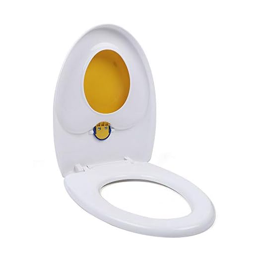 V-Shaped White Toilet Seat with Blue Built in Potty Training Seat, 2 in 1 Toilet Seat Easy To Install Convertible Toilet Seat For Toddlers & Adults (Yellow)