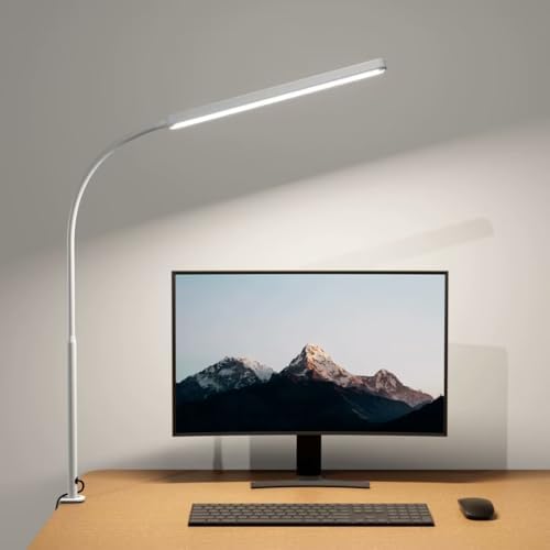 SUPERDANNY Eye-Caring LED Desk Lamp 360° Flexible Gooseneck Work ...