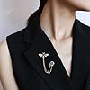 Broche vintage en forme d'abeille avec chaîne décorative en fausses perles et strass pour bal de fin d'année, sac de mariage, Alliage, Pierre secondaire #1