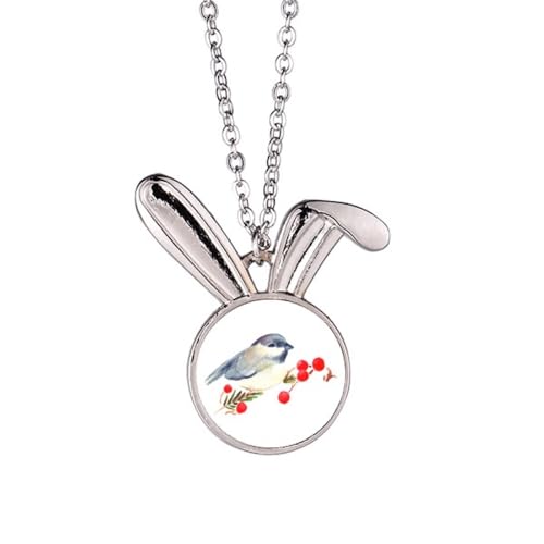 Collier pendentif lapin tête grise aux finitions artisanales subtiles