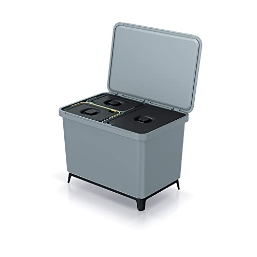 Sistema Clasificador De Reciclaje 2x10l 1x23l Color Gris Keden Sistema Clasificador De Reciclaje 2x10l 1x23l Color Gris Keden