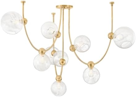Corbett Lighting 450-67-VB Astraia - 9 Light Chandelier 43 inches Tall and 66.75 inches Wide - Vintage Brass Finish