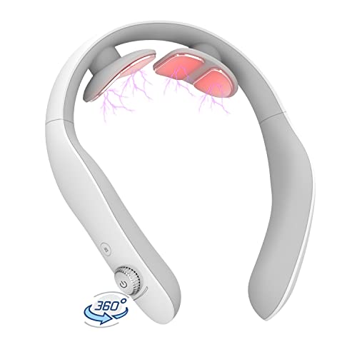 Intelligent Neck Massager With 4 Heating Pads, Electric Neck Massage Device With Heat For Neck Pain Relief, Portable Neck Machine For Neck Tension Relief Deep Tissue Trigger Point Massager Ideal Gifts #TOP7