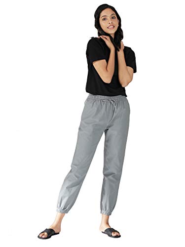 Image of The Souled Store Womens and Girls Solid Cotton Woven Joggers