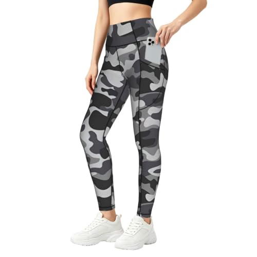 Pantalon de yoga ample femme motif camouflage imprimé abstrait pour course