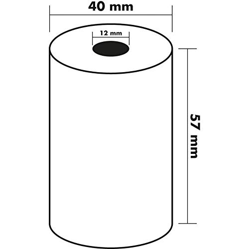 50 EC-Cash Thermorollen 57 x 40 x 12 für EC-Geräte mit Thermodrucker, Thermopapier EC-Cash Bonrolle, Bisphenol-A frei Ø40 mm
