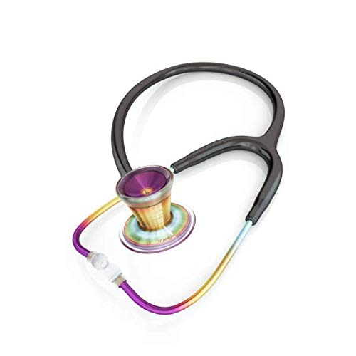 Image of MDF Instruments, Kaleidoscope ProCardial Cardiology Stethoscope, Lightweight Titanium, Adult, Dual Head, Black Tube, Chestpiece-Headset, MDF797TKL11