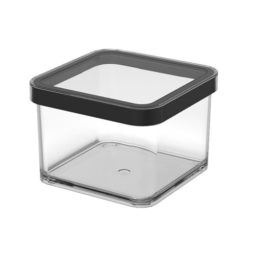 Rotho Loft quadratische Vorratsdose mit Deckel und Dichtung , Lebensmittelechter, Aufbewahrungsbox, KĂĽchenhelfer , Organizer - Kunststoff (SAN) BPA-frei, transparent/schwarz (0,5 L quadratische)