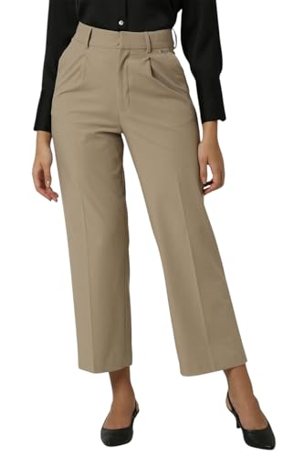 Image of Van Heusen Women's High Rise Regular Casual Pants (VWTPPRGFY68182 Khaki 32)