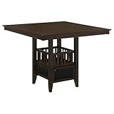 Coaster Home Furnishings - Jaden - Engineered Wood - Square Counter Height Dining Table - Transitional Style, Slatted Base, Wine Glass Holder - Dining Room - 47-Inch - Espresso - 100958