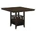 Jaden Square Counter Height Table with Center Storage Cabinet Espresso
