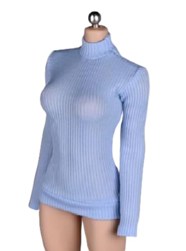 ximitoy 1/6 Female Soldier Striped Base Shirt Elastic Tights Model （no Figure (Water Blue)