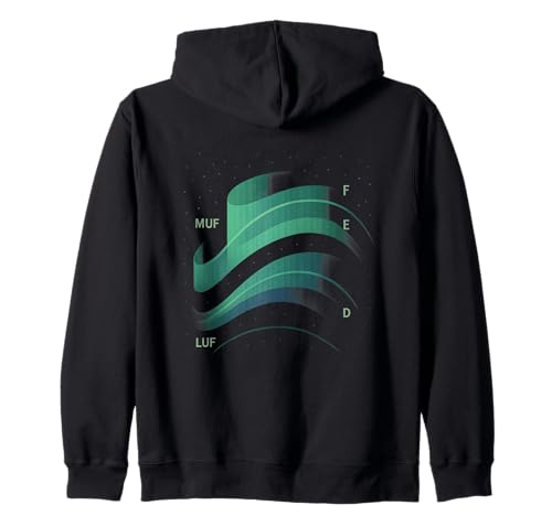 MUF LUF Ionosphere Radio Layers Chart Zip Hoodie