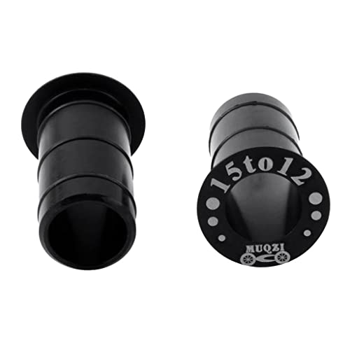 SM SunniMix 2Pcs Aluminum Alloy Road Bike Bicycle Fork Barrel Shaft Side Cover Convert 15mm to 12mm Adapter Disc Brake, Black, 30x15mm