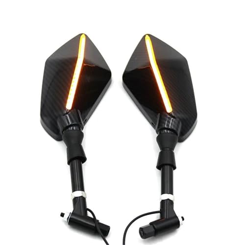 Espejo retrovisor de motocicleta de alta resistencia con luz M8 M10 para Benelli 001 5
