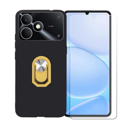CongJiaLingXi �P�[�X �K�p �� Realme Note 80 (6.74") �����O�T�|�[�g+ �����K���X�X�N���[���v���e�N�^�[�A�_��ȃV���R�[���V�F���o���p�[TPU�ی�J�o�[�������,�C�G���[