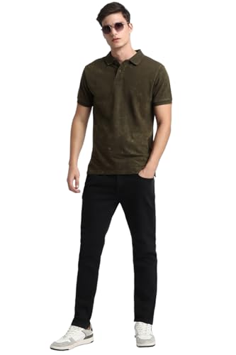 Image of Dennis Lingo Men's Cotton Printed Slim Fit Button-Down Short Sleeve Polo Tshirt