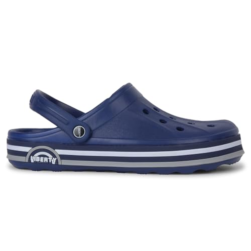 Image of Liberty A-HA LITEWALKNR Clogs for Men, Green & Navy Blue | Casual Slip-On Slingback Clog for Walking, Outdoor /Indoor Use | Solid Pattern, Fashionable Sandals with Lightweight Regular wear