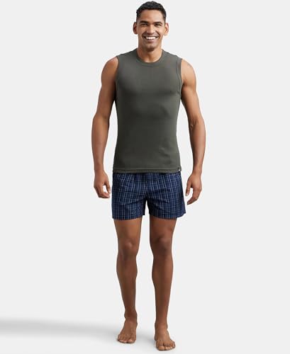 Jockey 9930 Men's Super Combed Cotton Rib Solid Slim Fit Round Neck Muscle Vest