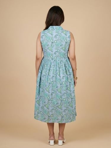 Image of The Mom Store Maternity and Nursing Sleeveless Dress for Women | Casual Dress | Pre and Post Pregnancy Wear | Printed Stylish Dress for New Mom | Trendy Dresses for Women's