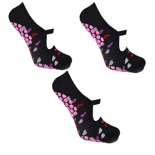 Kit 03 Meias Sapatilha Feminina Antiderrapante para Pilates (BR, Alfa, Único, Regular, Regular, 34/3