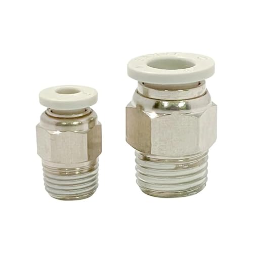 Conectores neumáticos de policarbonato blanco PC12-01 con rosca de 1/4 y diámetro de 8mm 4