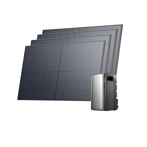 ECOFLOW Kit Solaire de Stream Ultra, Batterie 1,92 kWh avec Panneaux solaires rigides 500W*4, 4 entrées solaires MPPT 2800 W, Ports CA Doubles 2300 W,...