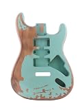 Sunsmile Relic Electric Guitar Body Nitro Top Alder Wood ST Style DIY Guitar Body H-S-H Route Seafoam Green.