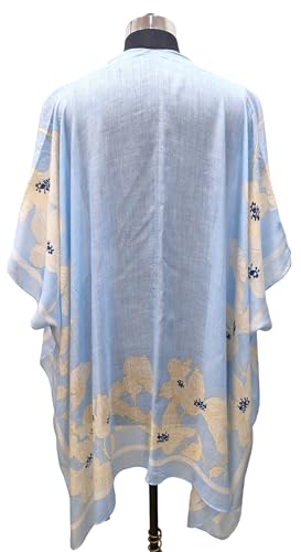 Elu Kimonos for Women - Beach Coverup Cardigan Poncho Ruanas floral Print swimsuits Plus size Long Summer Cover up3