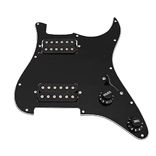 Yibuy 3Ply Black Loaded Pickguard HH définit deux humbuckers pour guitare électrique - Les Beatles, Paul McCartney, John Lennon, RIngo Starr, George Harrison Yibuy 3Ply Black Loaded Pickguard HH définit deux humbuckers pour guitare électrique – Image 4