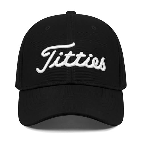 Bamveio Titties Hat Titties Golf Hats for Men Women,Funny Tittes Hat, Titliest Cap, Black