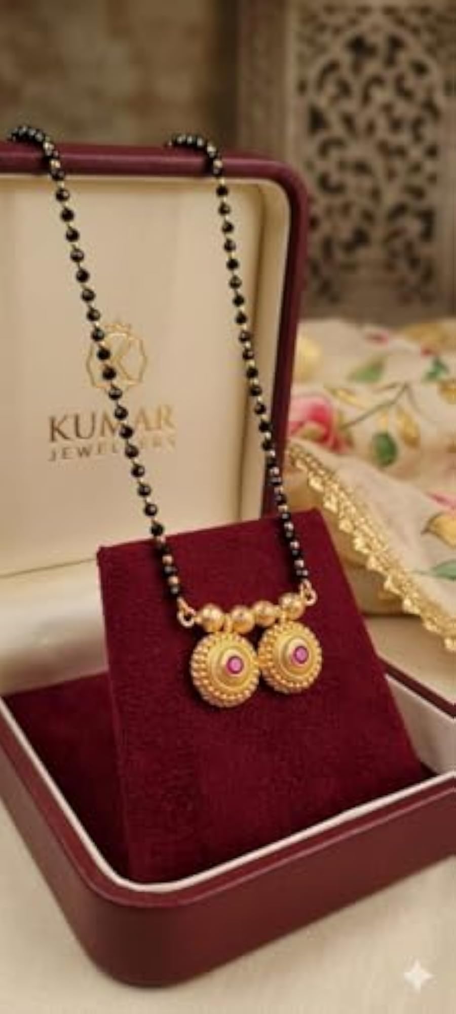 Women's Gold-Toned Dual Vati Pendant Mangalsutra