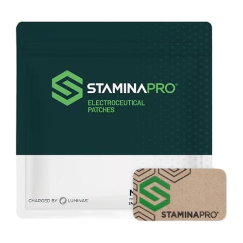 LUMINAS STAMINAPRO Patch - Water-Resistant Athletic Adhesive, Electroceutical Relief - Versatile Active Comfort, Long Lasting - Back, Joints, Knees, Hamstrings, Achilles - 24 Pack (Large Tan Patches)
