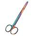 PRECISE CANADA Suture Stitch Scissors with Multicolor Coating - Premium Quality Instrument- Delicate Hook - Perfect for Suture Removal, First Aid, EMS Training and More (4.5 in. - Straight)