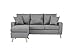 Divano Roma Furniture Mid Century Modern Linen Fabric Small Space Sectional Sofa with Reversible Chaise (Light Grey)