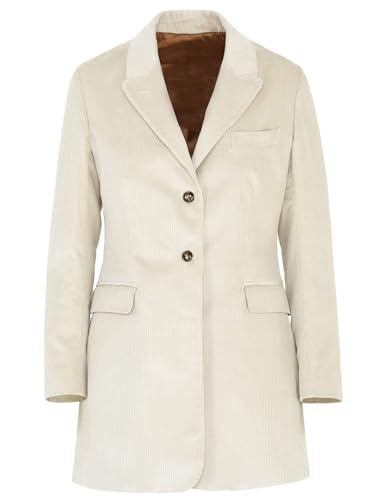Manteau blazer boutonné femme veste costume velours côtelé style smoking