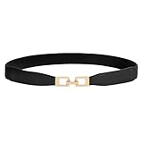 Hanna Nikole Womens Plus Size Waist Belt For Dress Black Sweater Fashion Elastic Stretch Waistband With Gold Buckle XXXXL