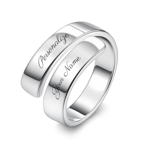 OTXIXTO Customized 925 Sterling Silver Adjustable Rings for 