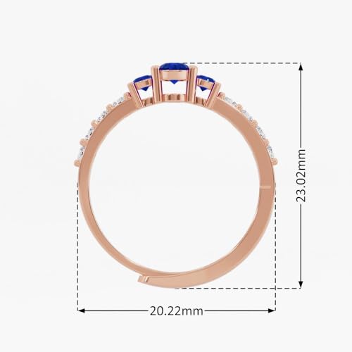 Image of U ARE 925 Sterling Silver 18K Gold and Rose Gold Plated Sparkling Three-Stone Ring | Gift for Women and Girls | With Certificate of Authenticity and 925 Stamp