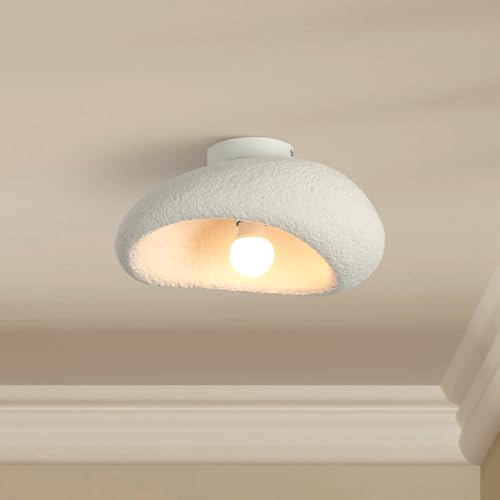 Lustre de salle à manger Wabi-Sabi, plafonnier salon design japonais E27, abat-jour blanc 30cm